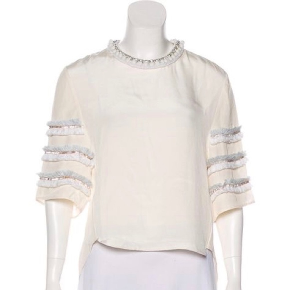 Embellished Hi Lo Top by Korean Designer